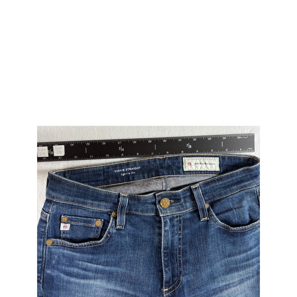AG‎ Adriano Goldschmied Stevie Slim Straight Jeans Women 26 Blue Denim High Rise - Picture 5 of 7